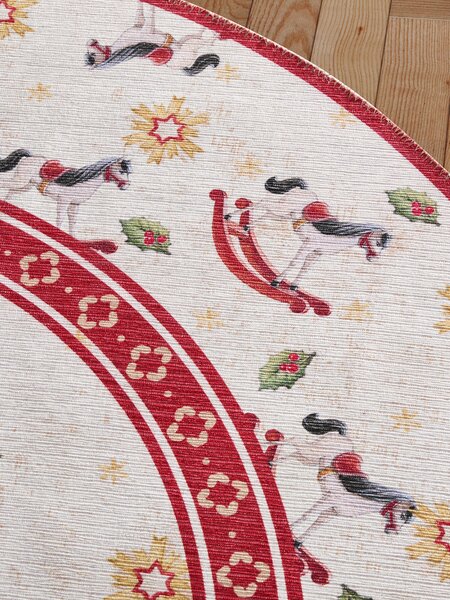 Villeroy & Boch , Kusový koberec Toy's delight 106275 Cream, Red kruh, 160x160 (priemer) kruh, červená, obývacia izba