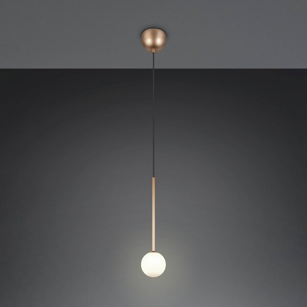 Trio Lighting Závesné svietidlo Firano, zlatá, Ø 12 cm, kov, Mosadz / zlato, Obývacia izba / jedáleň, kov, Moderný, Závesné svietidlo