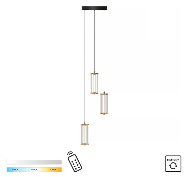 Zuma Line MD3147-3A-3GT LED závesné stropné svietidlo CALLY | 24W integrovaný LED zdroj | 2700-6000K