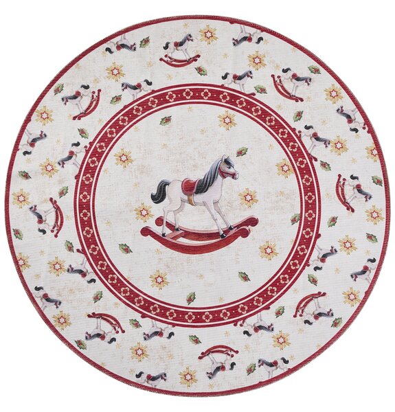 Villeroy & Boch , Kusový koberec Toy's delight 106275 Cream, Red kruh, 160x160 (priemer) kruh, červená, obývacia izba