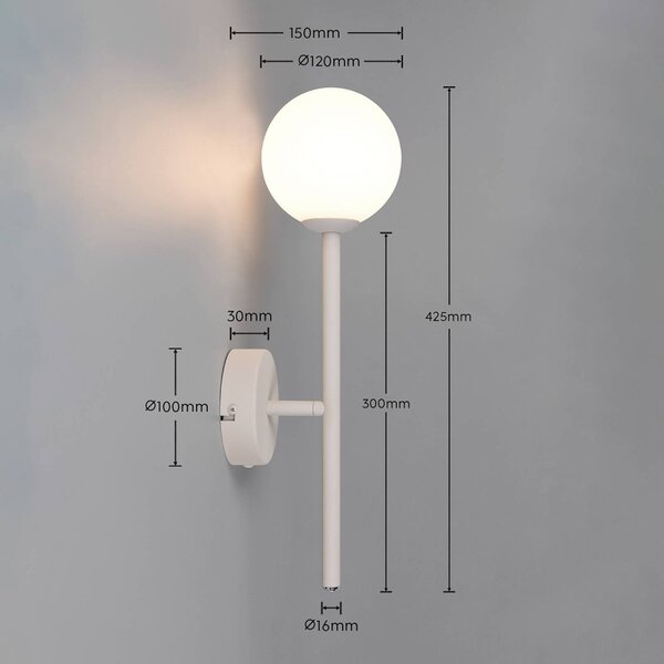 Trio Lighting Nástenné svetlo Firano, sivá, výška 42 cm, kov, Hliník / sivá / zinok, Obývacia izba / jedáleň, kov, Moderný, Nástenné svietidlo