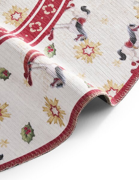 Villeroy & Boch , Kusový koberec Toy's delight 106275 Cream, Red kruh, 160x160 (priemer) kruh, červená, obývacia izba