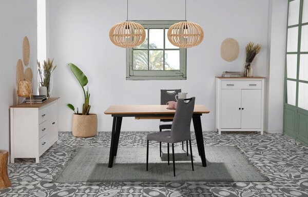 Biela vysoká komoda z borovicového dreva 90x110 cm Miranda – Marckeric