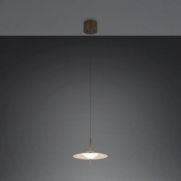Trio Lighting LED závesné svietidlo Amalo, platinová farba, Ø 30 cm, kov,, Hliník / sivá / zinok, Obývacia izba / jedáleň, kov, Moderný, Závesné svietidlo