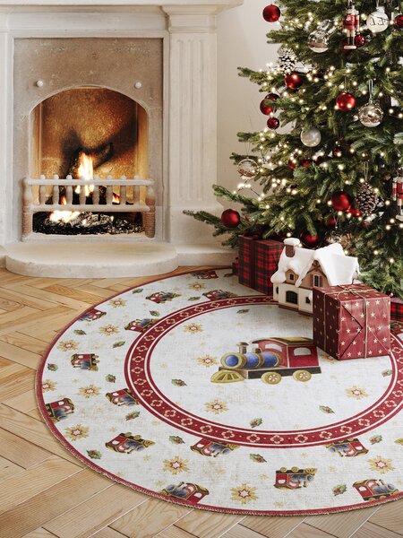Villeroy & Boch , Kusový koberec Toy's delight 106276 Cream, Red kruh, 160x160 (priemer) kruh, červená, obývacia izba