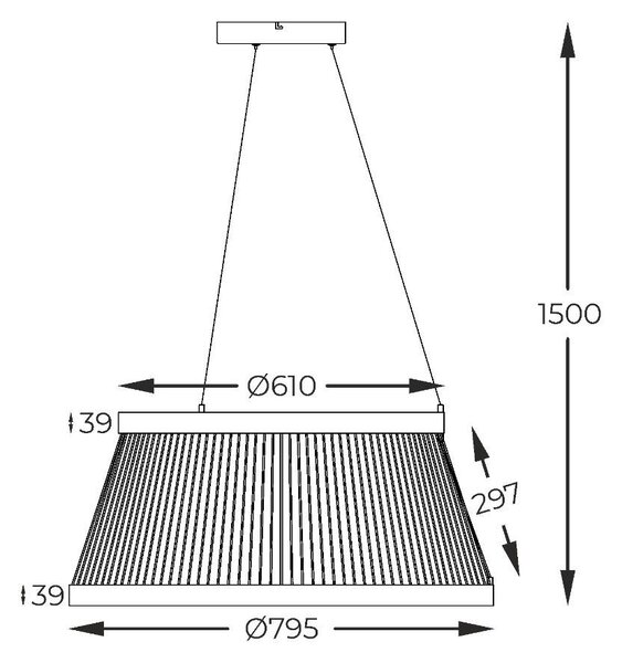 Zuma Line MD3328-2M-3BT LED závesné stropné svietidlo BALU | 53W integrovaný LED zdroj | 2700-6000K