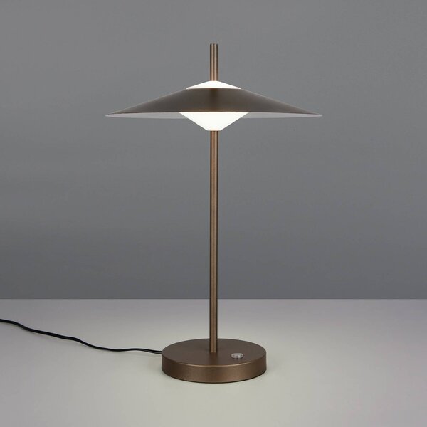 Trio Lighting Stolová LED lampa Amalo v platinovej farbe, výška 46 cm, kov,, Hliník / sivá / zinok, Obývacia izba / jedáleň, kov, Moderný, Stojacie svietidlo