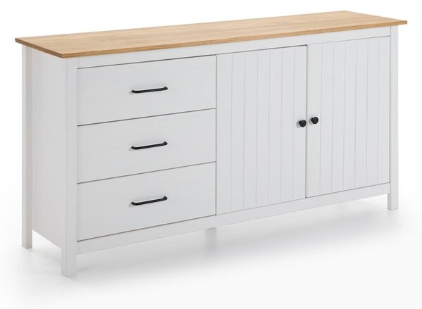Biela nízka komoda z borovicového dreva 150x80 cm Miranda – Marckeric
