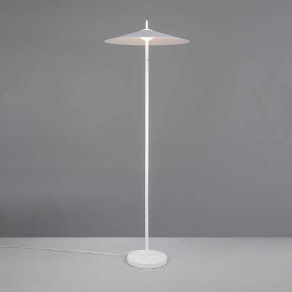 Trio Lighting LED stojacia lampa Amalo, matná biela, výška 145 cm, kov,, Biela / opálová, Obývacia izba / jedáleň, kov, Moderný, Stojaca lampa