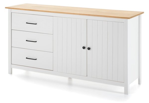 Biela nízka komoda z borovicového dreva 150x80 cm Miranda – Marckeric