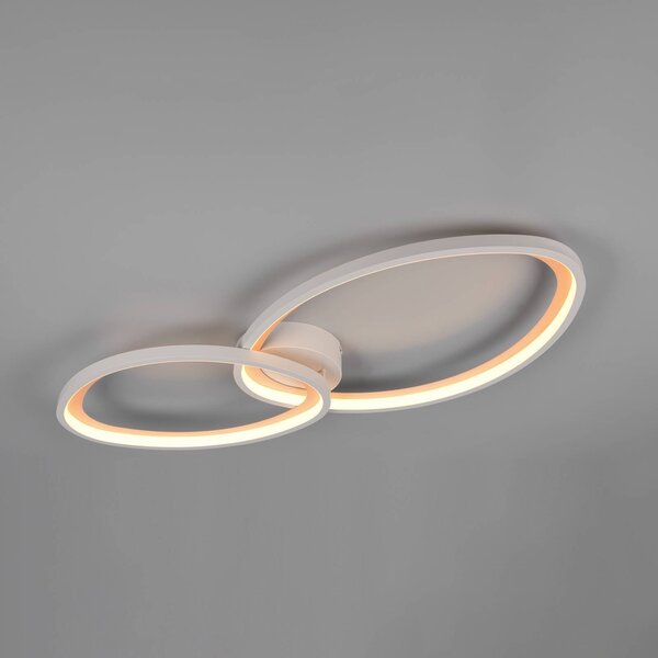 Trio Lighting Stropné LED svetlo Sivo, dĺžka 84 cm, matná biela, kov,, Biela / opálová, Obývacia izba / jedáleň, kov, Stropné svetlo