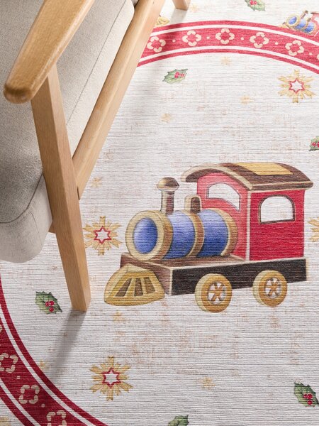 Villeroy & Boch , Kusový koberec Toy's delight 106276 Cream, Red kruh, 160x160 (priemer) kruh, červená, obývacia izba