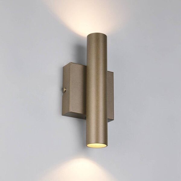 Trio Lighting Nástenné svietidlo Dara, výška 22 cm, platinová farba, kov, 2-pl., Hliník / sivá / zinok, Obývacia izba / jedáleň, kov, Moderný, Nástenné bodové svietidlo