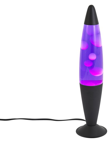 Lávová lampa fialová s bielym voskom vrátane LED - Molten Lava