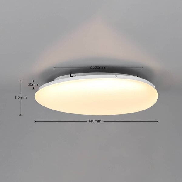Trio Lighting Stropné LED svetlo Ozera, dĺžka 55 cm, biele, plast,, Biela / opálová, Obývacia izba / jedáleň, Plast, Moderný