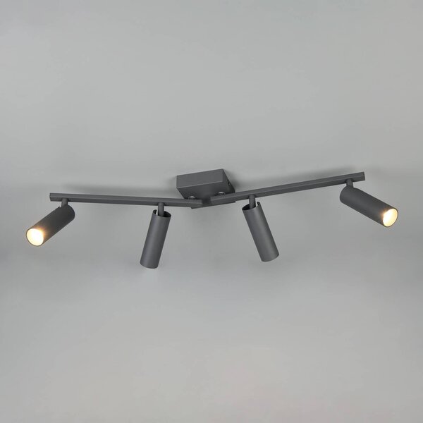 Trio Lighting Stropné bodové svetlo Dara, dĺžka 66 cm, antracitová farba, kov, 4-pl., Čierna, Obývacia izba / jedáleň, kov, Moderný, Stropné svetlo