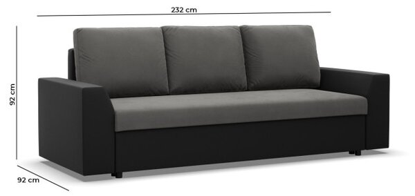 Trojmiestna rozkladacia sedačka LUGO sivá / biela