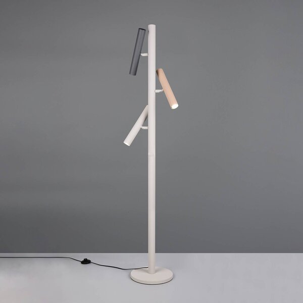 Trio Lighting Stojacia lampa Terloa, farebná, výška 143 cm, kovová, 3-pl., Viacfarebné, Obývacia izba / jedáleň, kov, Moderný