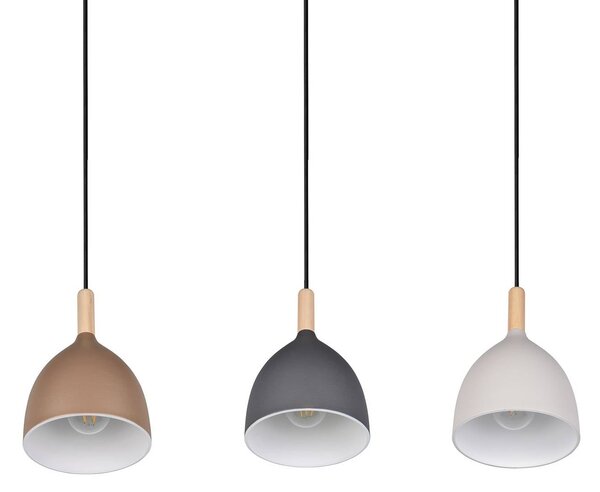 Trio Lighting Závesné svietidlo Jerano, dĺžka 90 cm, farebné, kovové, 3-pl., Viacfarebné, Obývacia izba / jedáleň, kov, Moderný, Závesné svietidlo