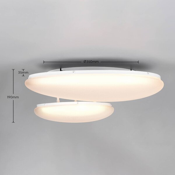 Trio Lighting Stropné LED svetlo Ozera, dĺžka 67 cm, biele, plastové, 2-pl., Biela / opálová, Obývacia izba / jedáleň, Plast, Moderný, Stropné svetlo