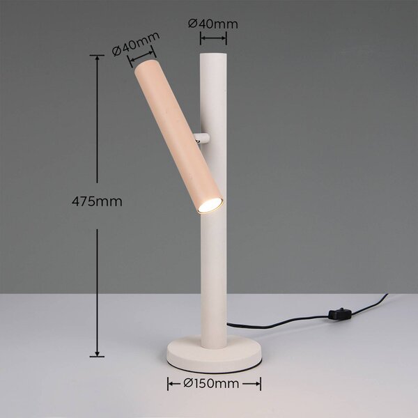 Trio Lighting Stolová lampa Terloa, farebná, výška 47 cm, kovová, Viacfarebné, Obývacia izba / jedáleň, kov, Moderný