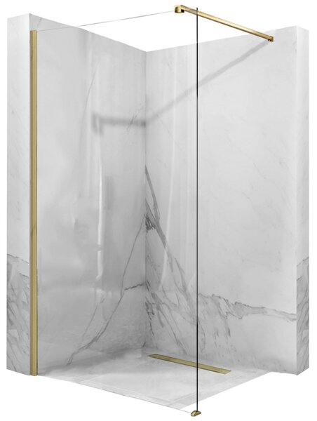 Rea Aero, sprchová zástena Walk-in 120x195 cm, 8mm číre sklo, zlatá matná profil, REA-K4702