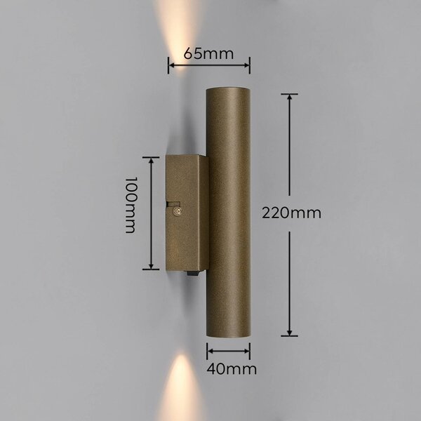 Trio Lighting Nástenné svietidlo Dara, výška 22 cm, platinová farba, kov, 2-pl., Hliník / sivá / zinok, Obývacia izba / jedáleň, kov, Moderný, Nástenné bodové svietidlo