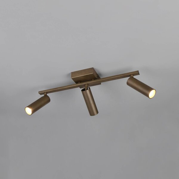 Trio Lighting Stropné bodové svetlo Dara, dĺžka 46 cm, platinovo sfarbený kov, 3-pl., Hliník / sivá / zinok, Obývacia izba / jedáleň, kov, Moderný, Stropné svetlo