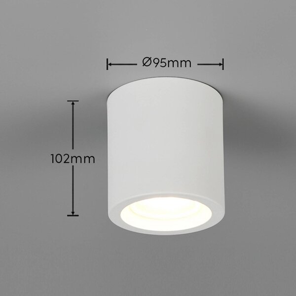 Trio Lighting Stropné svietidlo Biscotto, biela matná, Ø 9,5 cm, kov, IP44, Biela / opálová, Obývacia izba / jedáleň, kov, Moderný, Závesné svietidlo
