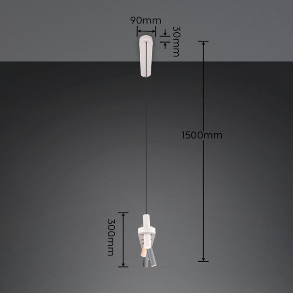 Trio Lighting Závesné svietidlo Terloa, farebné, dĺžka 115 cm, kovová, 7-pl., Viacfarebné, Obývacia izba / jedáleň, kov, Moderný, Závesné svietidlo