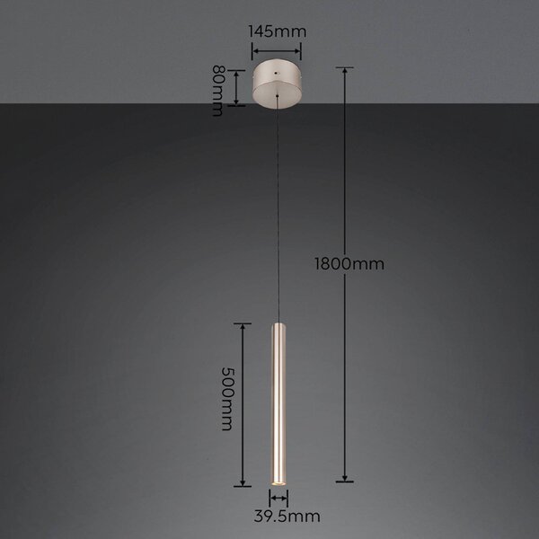 Trio Lighting LED závesné svietidlo Arimato, Ø 4 cm, krémová, kov,, Krémová / jantárovo žltá, Obývacia izba / jedáleň, kov, Moderný, Závesné svietidlo
