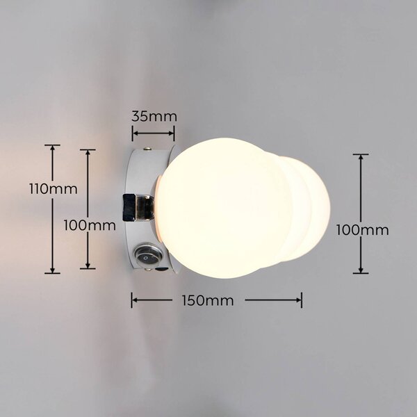 Trio Lighting Nástenné svetlo Alfio, šírka 50 cm, chróm, kov/sklo, IP44, 3-pl., Chrómová / strieborná, Kúpeľňa, kov, Moderný