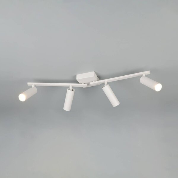 Trio Lighting Stropné bodové svetlo Dara, dĺžka 66 cm, sivý, kov, 4-pl., Hliník / sivá / zinok, Obývacia izba / jedáleň, kov, Moderný, Stropné svetlo