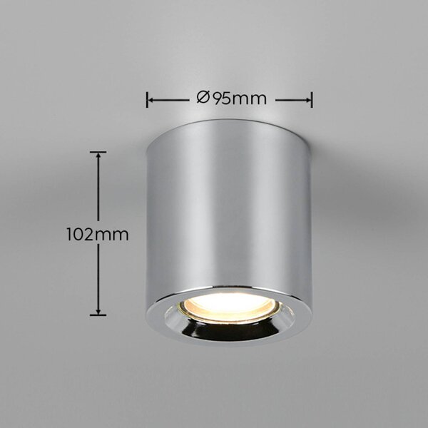 Trio Lighting Stropné svietidlo Biscotto, chrómová farba, Ø 9,5 cm, kov, IP44, Chrómová / strieborná, Obývacia izba / jedáleň, kov, Moderný, Závesné svietidlo