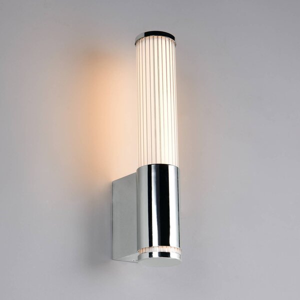 Trio Lighting LED nástenné svetlo Stefano, chrómová farba, výška 29 cm, kov, IP44, Chrómová / strieborná, Kúpeľňa, Plast, Moderný, Nástenné svietidlo
