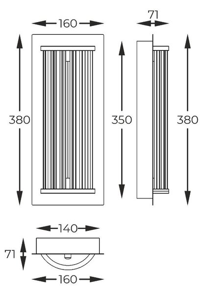 Zuma Line MB3114-1-3GT LED nástenné svietidlo CALLY | 15W integrovaný LED zdroj | 2700-6000K