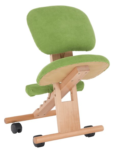 KONDELA Ergonomická kľakačka, zelená/buk, GROCO