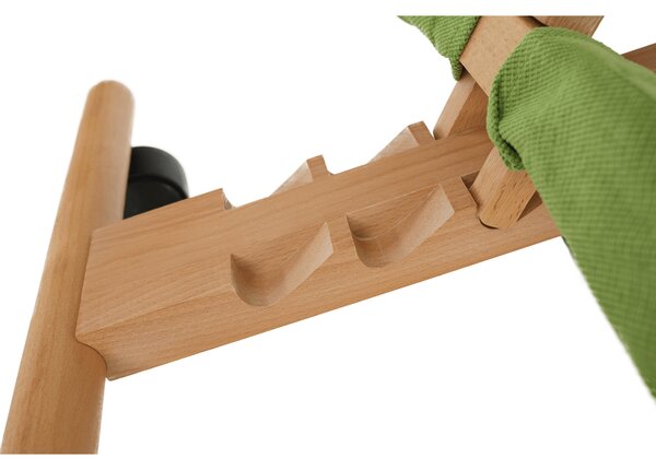KONDELA Ergonomická kľakačka, zelená/buk, GROCO