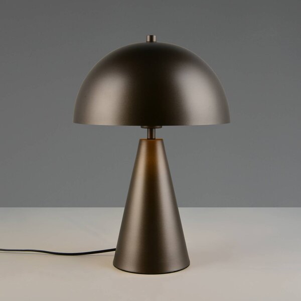 Trio Lighting Stolová lampa Alfie, platinová farba, výška 43 cm, kov, E27, Hliník / sivá / zinok, Obývacia izba / jedáleň, kov, Stojacie svietidlo