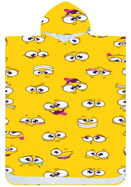 Plážový set SMILE – osuška 100×180 cm a pončo 80×145 cm, žltý