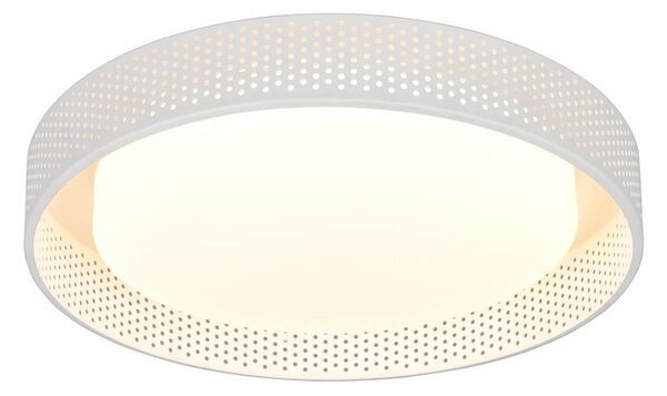 Trio Lighting Stropné LED svetlo Filippo, biela matná, Ø 33 cm, kov, IP44, Biela / opálová, Kúpeľňa, kov, Moderný, Závesné svietidlo