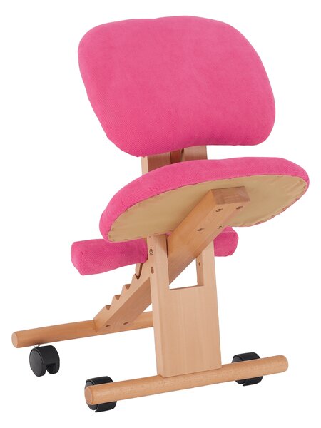 KONDELA Ergonomická kľakačka, ružová/buk, GROCO