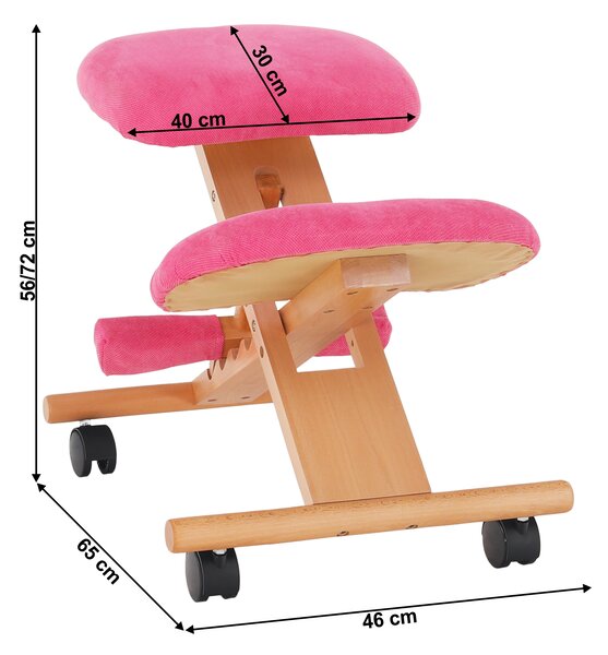 KONDELA Ergonomická kľakačka, ružová/buk, GROCO