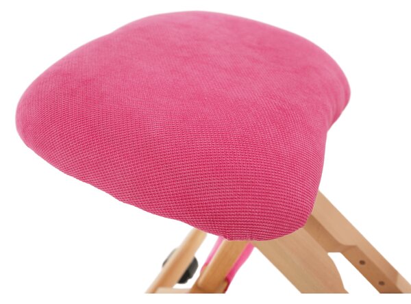 KONDELA Ergonomická kľakačka, ružová/buk, GROCO