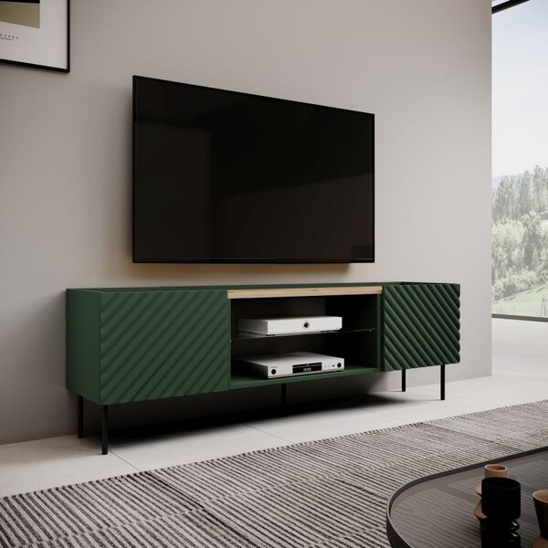 HALMAR TV stolík Onda 180,5 cm zelený/dub artisan