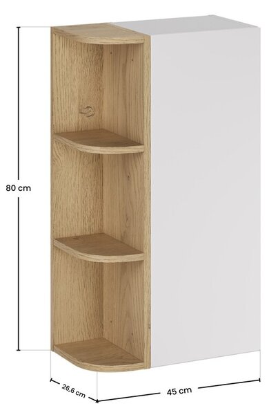 Comad Závesná kúpeľňová skrinka Aster 45 cm biela/dub cremona