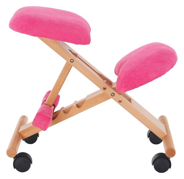 KONDELA Ergonomická kľakačka, ružová/buk, GROCO