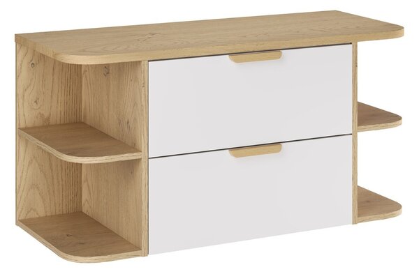Comad Závesná skrinka pod umývadlo Aster Ovalia s doskou 100 cm dub cremona/biela