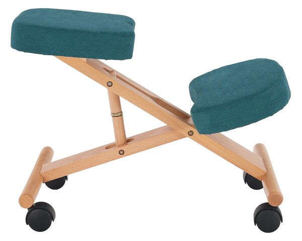 KONDELA Ergonomická kľakačka, petrolejová/buk, FLONET