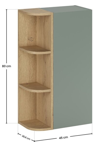 Comad Závesná kúpeľňová skrinka Aster 45 cm zelená/dub cremona